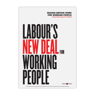 Correx Board "Labour's New Deal for Working People" Typography