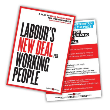Labour’s New Deal for Working People Double Sided Leaflet