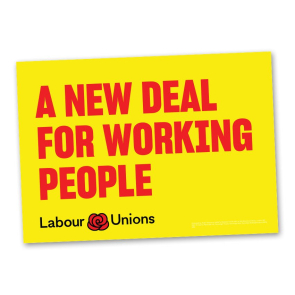 Poster "A new deal for working people" (Yellow)