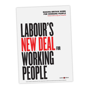 Poster "Labour's New Deal for Working People" Typography